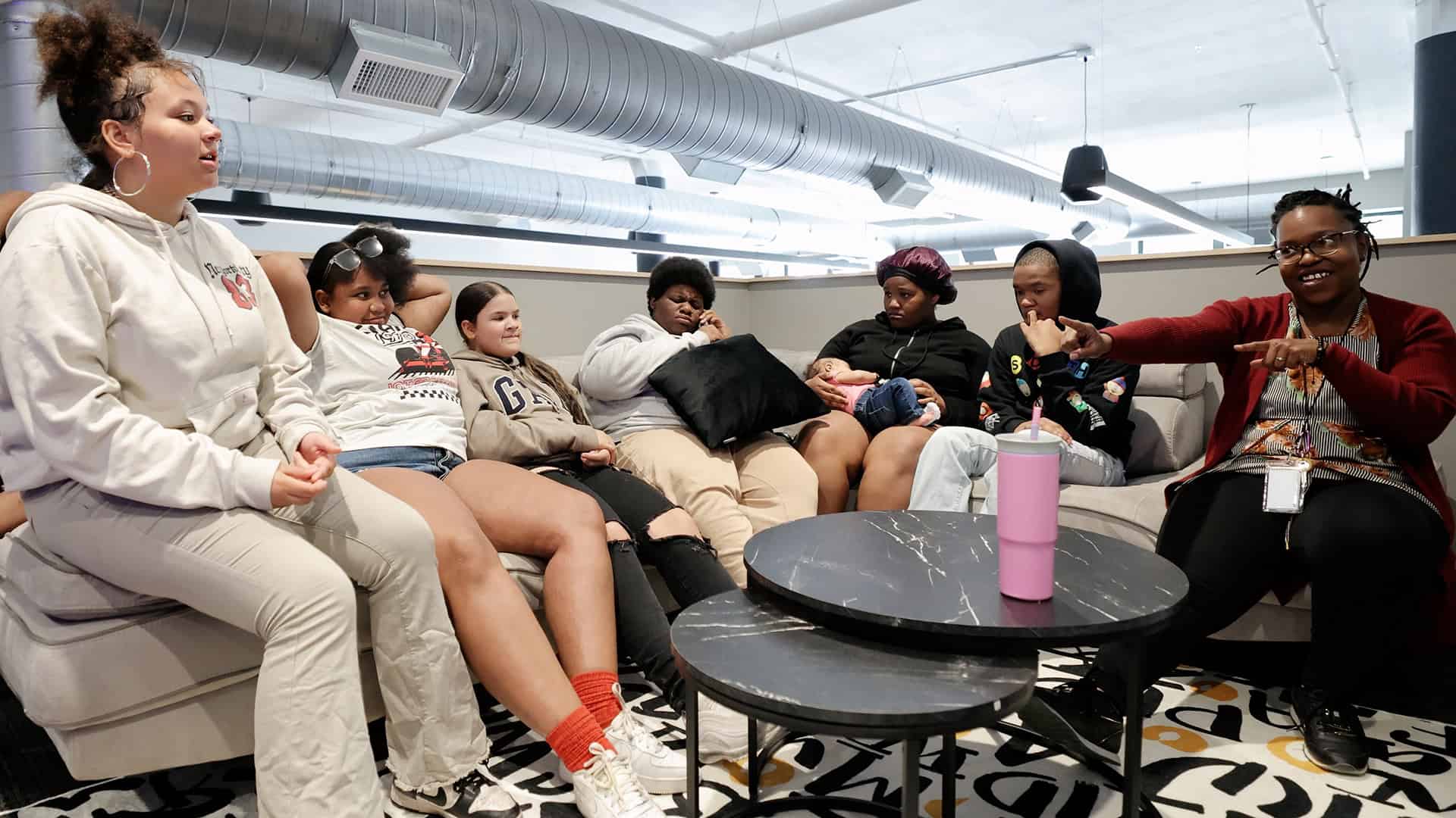 Teens attending the after school program at Ministry Hub